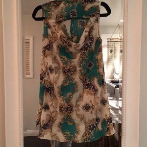 Tops - Baroque patterned chiffon shirt Tops - Baroque patterned chiffon shirt